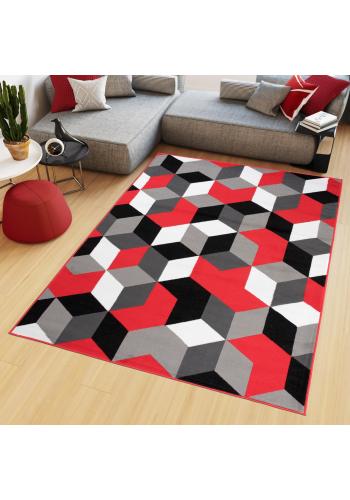 Moderní koberec v červené barvě