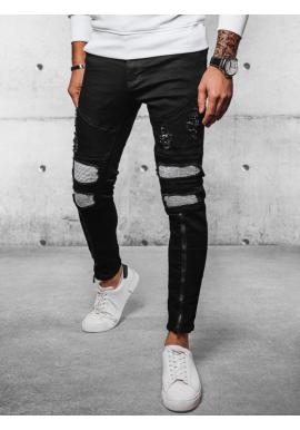 Černé pánské džíny s ozdobnými zipy