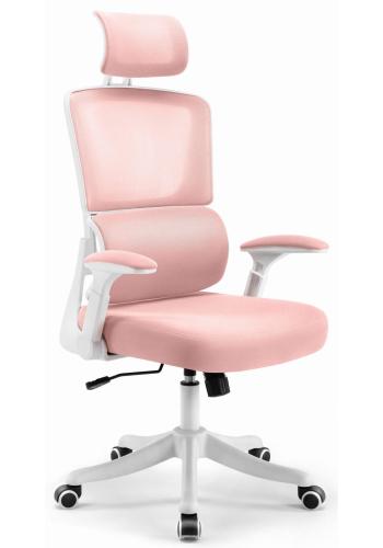 Kancelářské růžovo-bílé křeslo HELL´S CHAIR HC- 1011