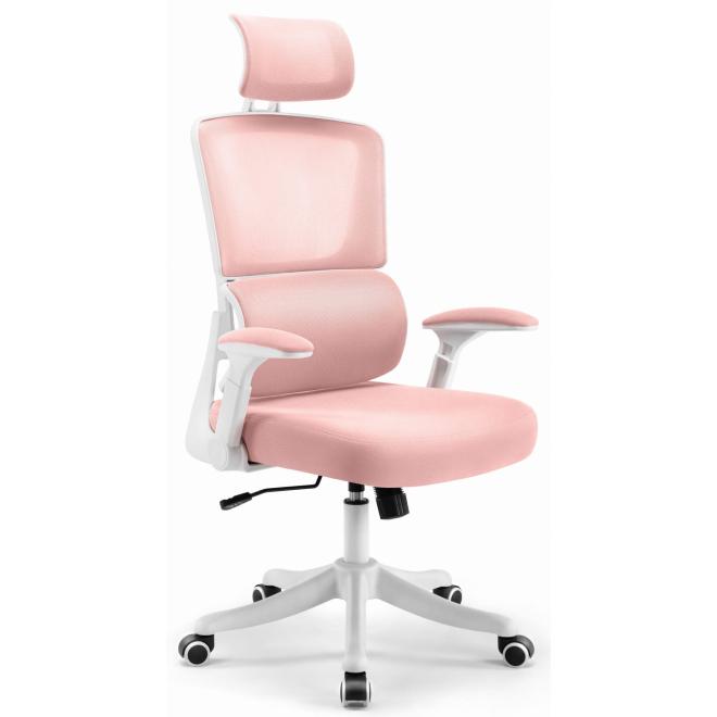 Levně Kancelářské růžovo-bílé křeslo HELLS CHAIR HC- 1011