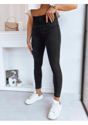 Černé dámské džíny s tlustou gumou v pase