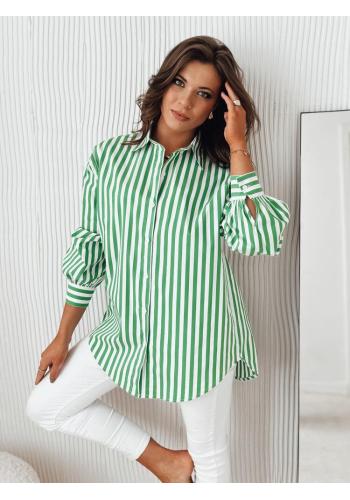 Páskavá oversize košile zeleno-bílé barvy