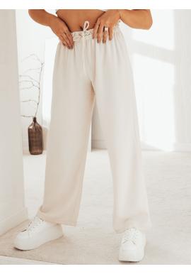 Široké dámské kalhoty světle béžové barvy