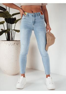 Světle modré dámské džíny s vysokým pasem