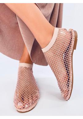 Síťované dámské sandály růžové barvy