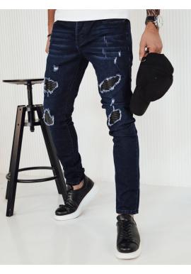 Tmavě modré pánské džíny se šňůrkou v pase
