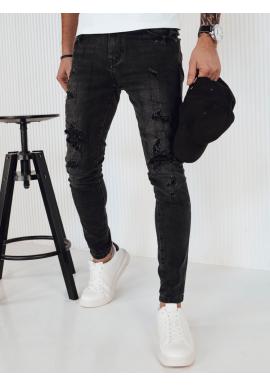 Černé pánské džíny s dírami