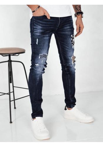 Pánské tmavě modré džíny s podšitými dírami