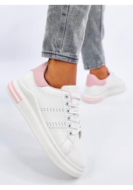 Bílo-růžové Sneakersy na skrytém podpatku