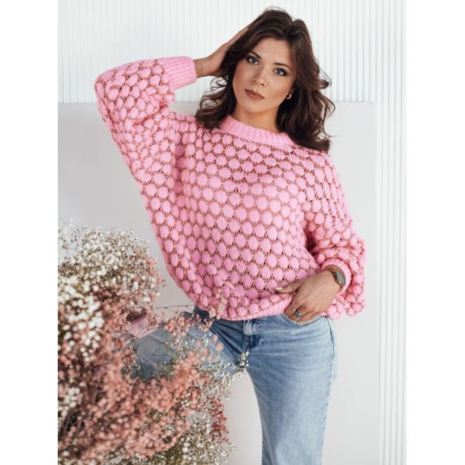 Dámský růžový oversize svetr
