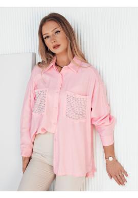 Růžová dámská košile s flitry
