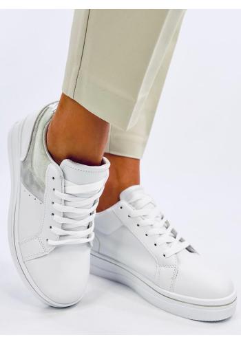 Dámské bílo-zelené Sneakersy na klínovém podpatku