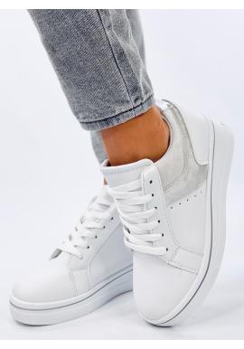 Bílo-šedé dámské Sneakersy na klínovém podpatku
