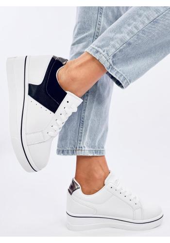 Dámské bílo-černé Sneakersy na klínovém podpatku