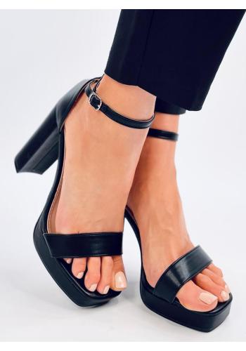 Černé dámské sandály na vysokém podpatku