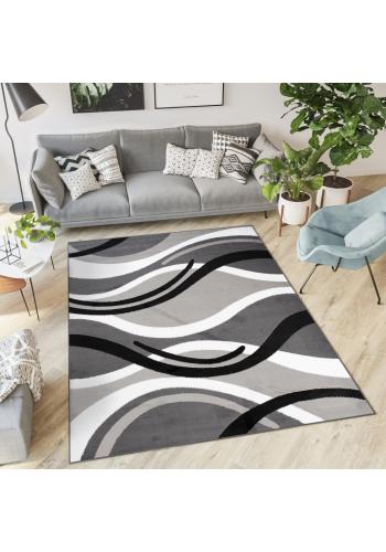 Tmavě šedý vzorovaný koberec