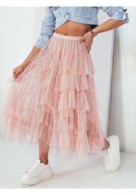 Dámská tylová maxi sukně v růžové barvě