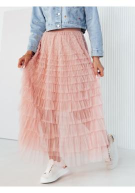 Růžová tylová maxi sukně
