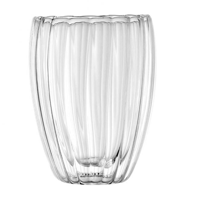 Skleněná sklenice s vlnitými stěnami - 350 ml