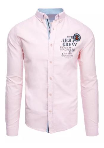 Růžová pánská košile s potiskem