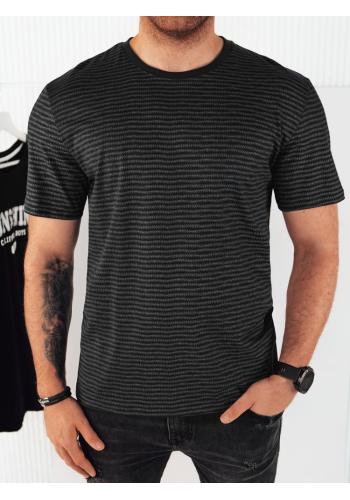 Pánské proužkové tričko v černé barvě