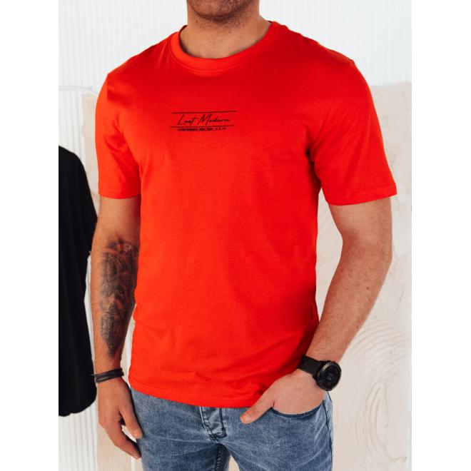 Oranžové pánské triko s krátkým rukávem