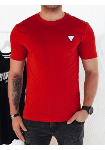 Pánské červené basic triko s nášivkou