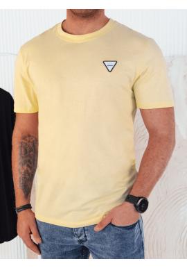 Žluté pánské basic tričko s nášivkou