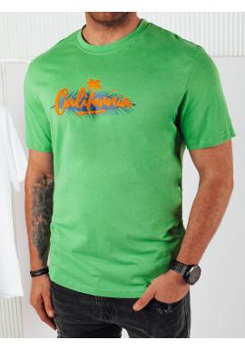 Pánské bavlněné zelené tričko s potiskem