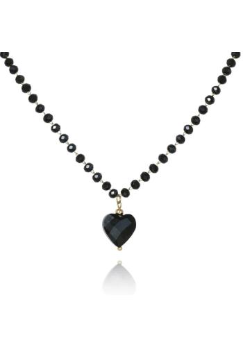 Pozlacený náhrdelník v černé barvě