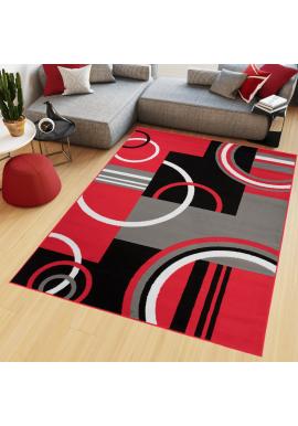 Moderní koberec v červené barvě