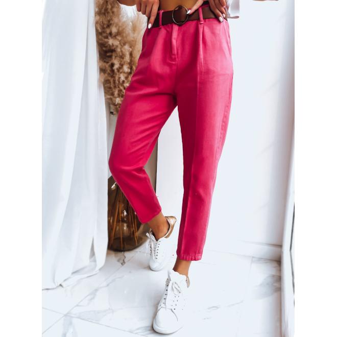 Růžové cigaretové kalhoty pro dámy
