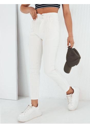 Bílé dámské džíny s vysokým pasem