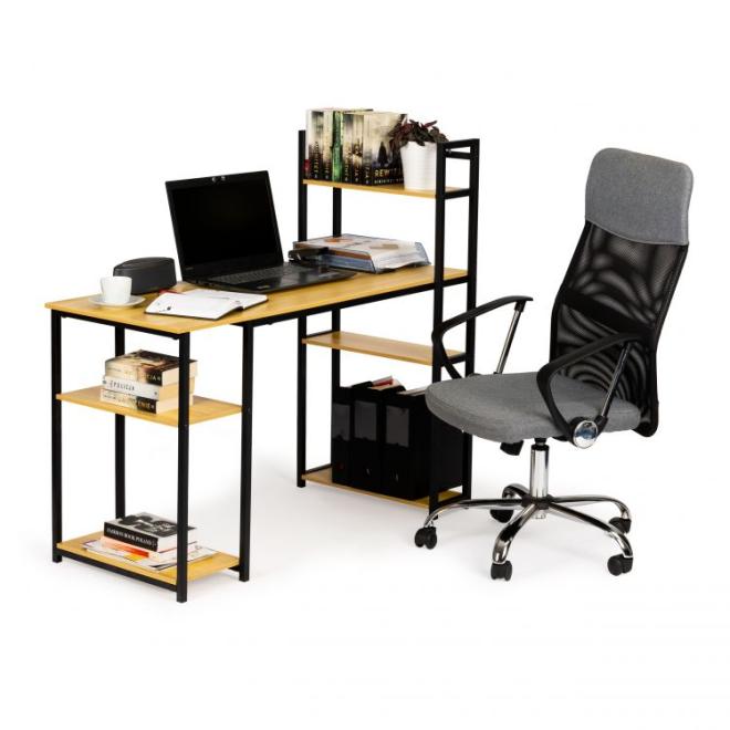 Kovový kancelářský stůl s policemi