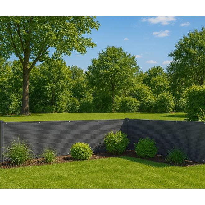 Stínící balkonový kryt v šedé barvě - 150x500 cm