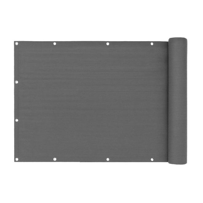 Stínící balkonový kryt v šedé barvě - 150x500 cm