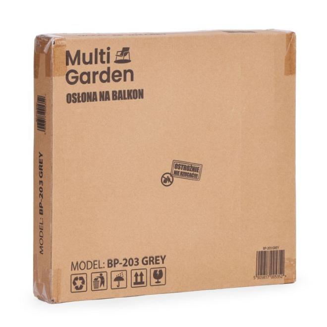 Stínící balkonový kryt v šedé barvě - 150x500 cm