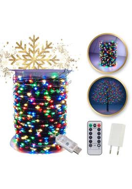 Barevné vánoční LED světýlka - 100 m