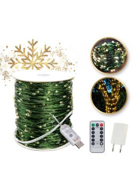 Vánoční LED světélka v teplé bílé barvě - 100m