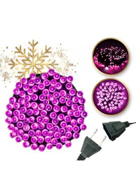 Růžová vánoční LED světélka - 8 m