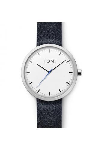 Černé hodinky Tomi s bílým ciferníkem pro pány