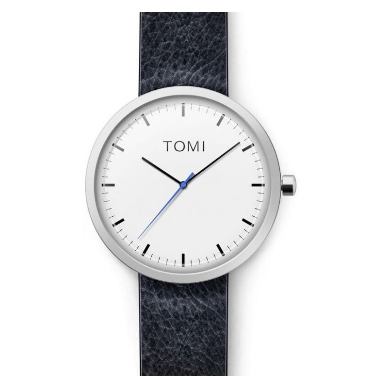 Černé hodinky Tomi s bílým ciferníkem pro pány