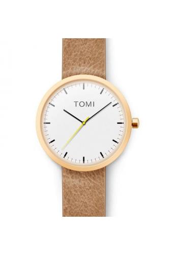 Pánské hodinky Tomi s bílým ciferníkem v černé barvě
