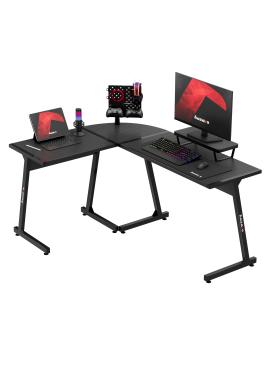 Rohový herní stůl Huzaro černé barvy