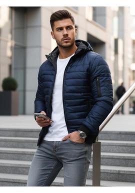 Tmavě modrá prošívaná pánská bunda TX2228