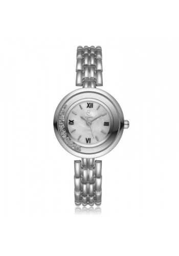 Elegantní dámské hodinky stříbrné barvy s bílým ciferníkem
