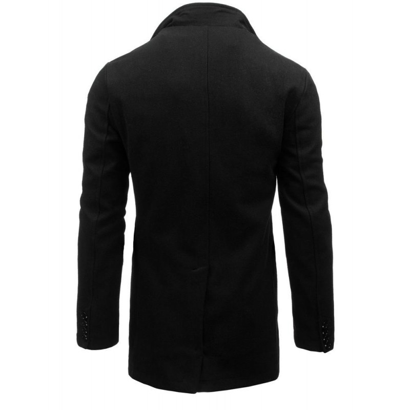 Jednořadový pánský kabát šedé barvy s odepínacím límcem