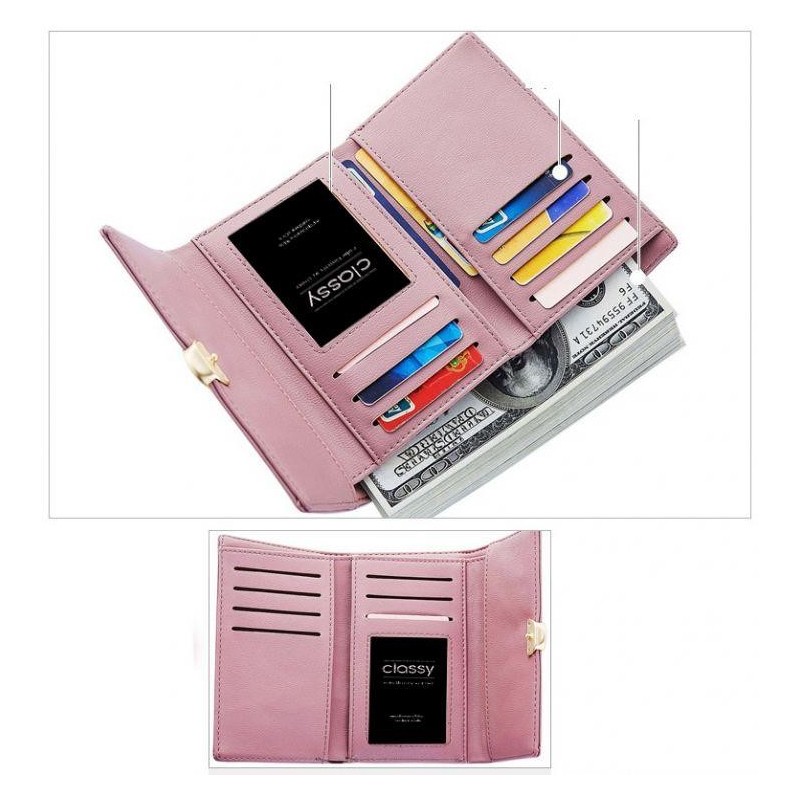 Růžová elegantní peněženka pro dámy